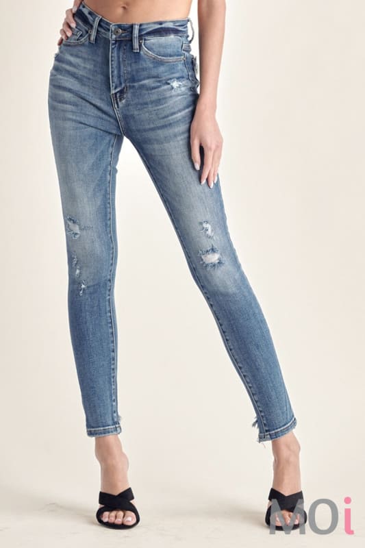 Risen High Rise Vintage Washed Skinny