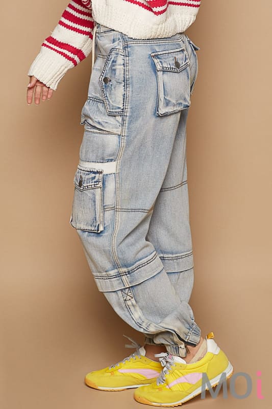 Baggy Denim Cargo Pants