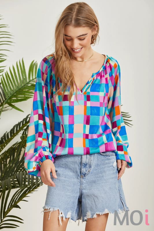 Multi-Colored Tunic Blouse