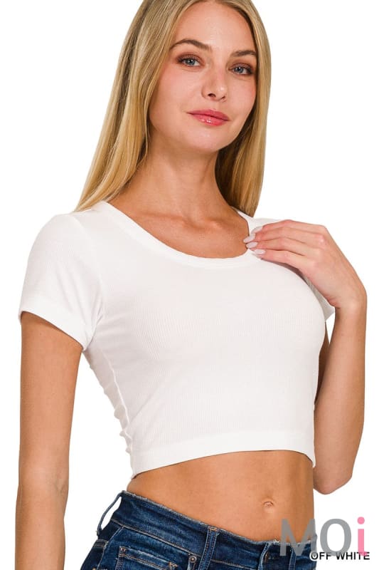 Ribbed Crop Short Sleeve