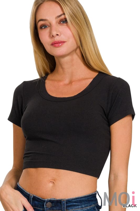 Ribbed Crop Short Sleeve