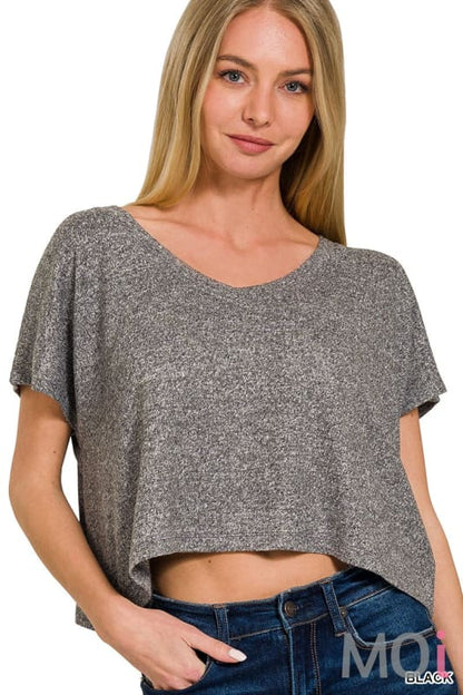 Drop Shoulder Crop Top