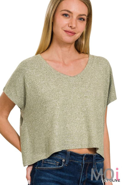 Drop Shoulder Crop Top