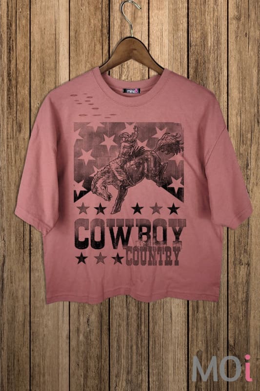 Cowboy Country Crop Tee Mauve