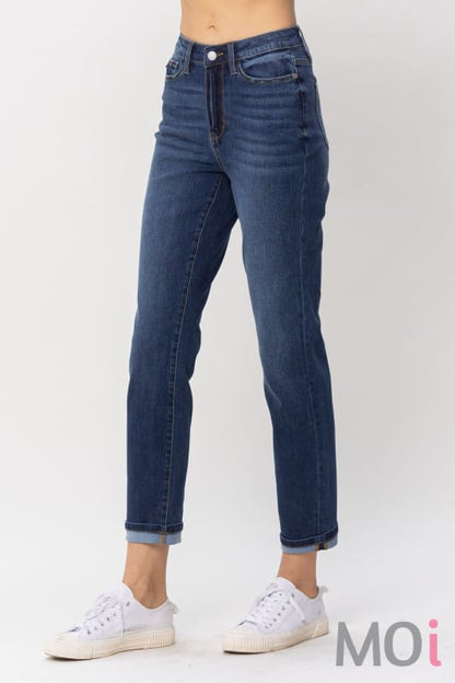 Judy Blue Hi-Waist Cuffed Boyfriend