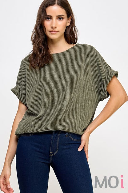 Solid Rib Top Cuff Sleeve