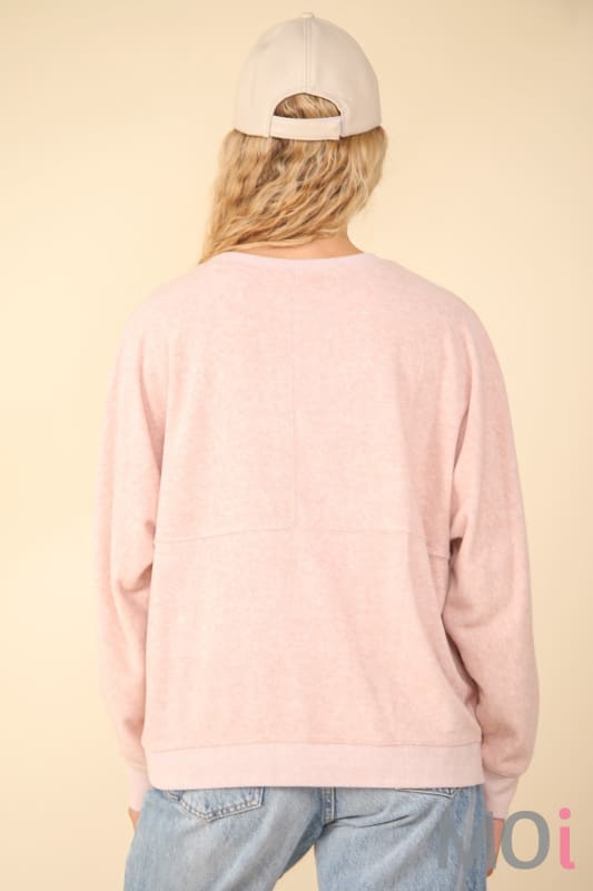 Oversized Comfy Soft Contrast Knit Top