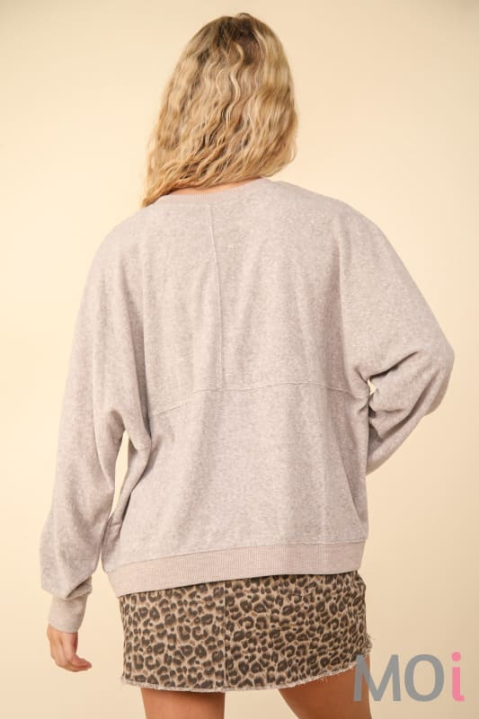 Oversized Comfy Soft Contrast Knit Top