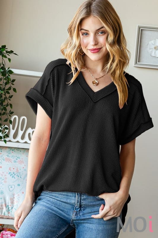 Solid Urban Ribbed Top