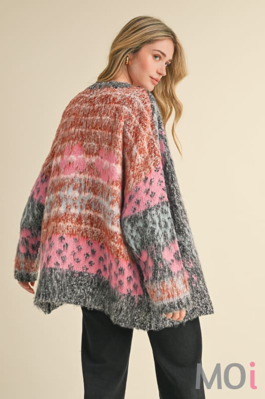 Oversized Floral Knit Cardigan