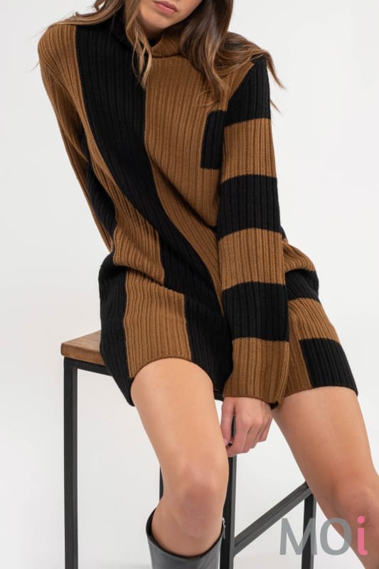 2 Toned Stripe Mini Dress