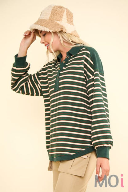 Oversized Casual Stripe Knit Top