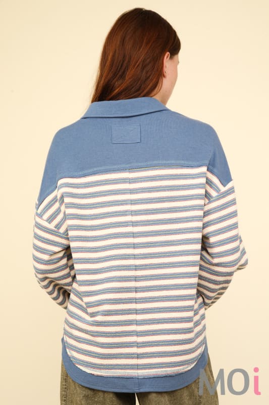 Oversized Casual Stripe Knit Top