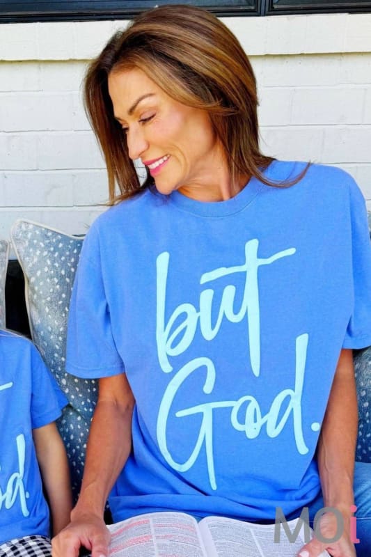 Puff But God Flo Blue Tee