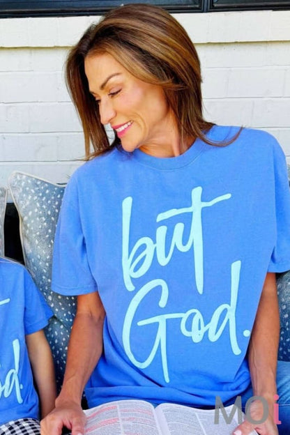 Puff But God Flo Blue Tee