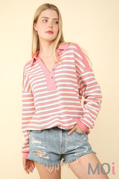 Oversized Casual Stripe Knit Top