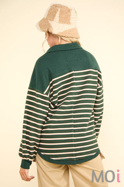 Oversized Casual Stripe Knit Top