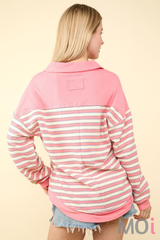 Oversized Casual Stripe Knit Top