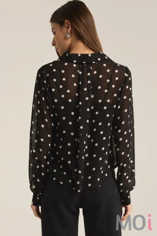 Z Supply Vivienne Polka Dot Crepe Top