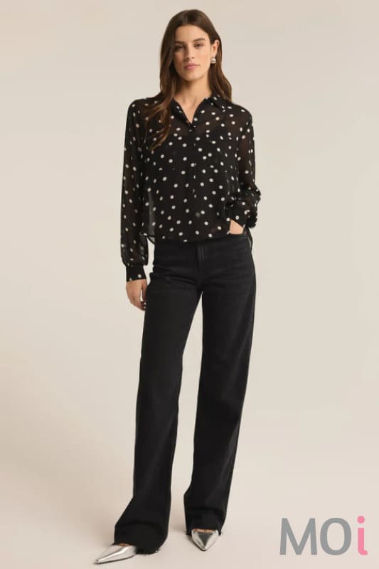 Z Supply Vivienne Polka Dot Crepe Top