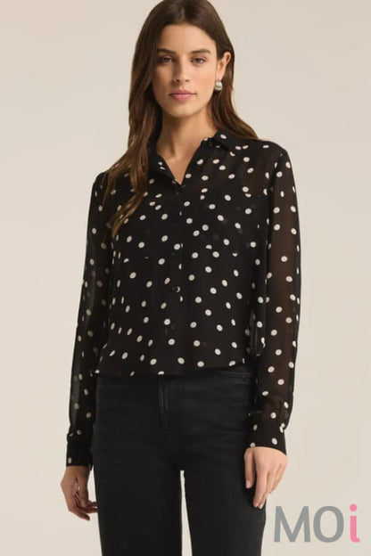 Z Supply Vivienne Polka Dot Crepe Top