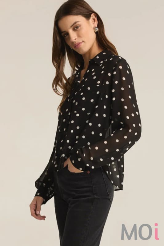 Z Supply Vivienne Polka Dot Crepe Top