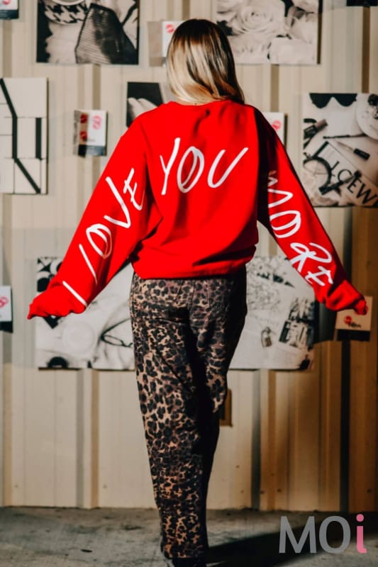 Love You Mean It Red Sweatshirt