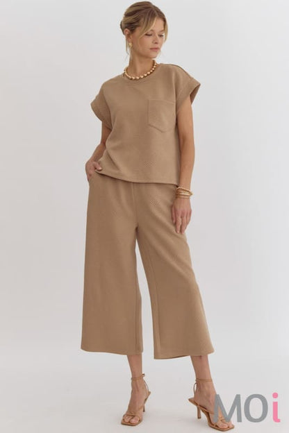 Textured Pants Tan