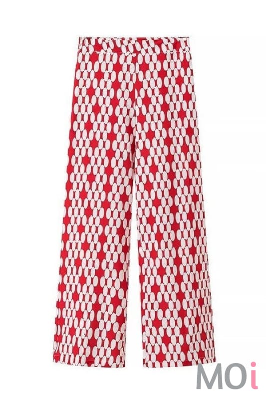 Geometric Wide Leg Pants